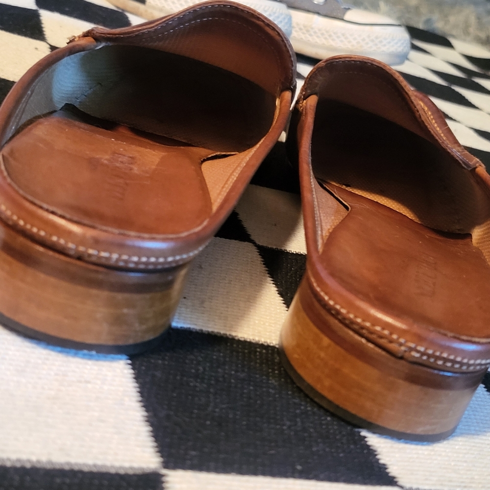 Sesto Meucci Giana Tan & Gold Woven Italian Leather Mule Wmns sz 10M - Picture 6 of 8